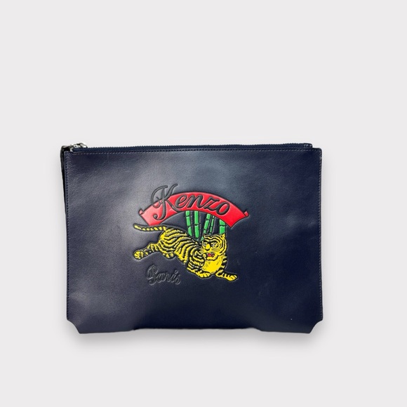 Kenzo bleu leather clutch - Picture 2 of 4